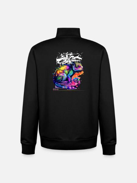 Farbenfroher Chamäleon Graffiti - Unisex Organic Zip Sweatshirt von Stanley/Stella - Schwarz