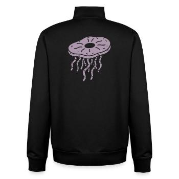 Minimalistisches Kombucha Scoby Tee Quallen - Unisex Organic Zip Sweatshirt von Stanley/Stella - Schwarz - Hinten - AI Model Male 185 light (185cm)