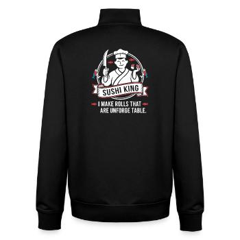 Sushi King: Unforgettable Rolls - Unisex Organic Zip Sweatshirt by Stanley/Stella - black - Back - AI Model Male 185 light (185cm)