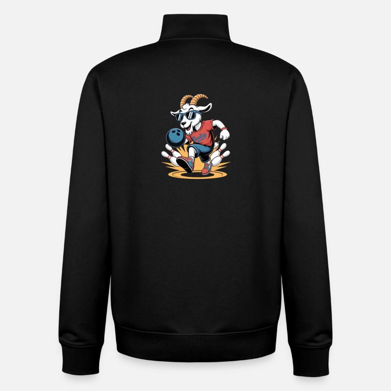 Bowling Ziege Cooles Bowling Motiv - Unisex Organic Zip Sweatshirt von Stanley/Stella - Schwarz