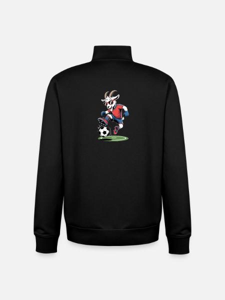 Stylish football goat with sunglasses - Unisex Organic Zip Sweatshirt by Stanley/Stella - black