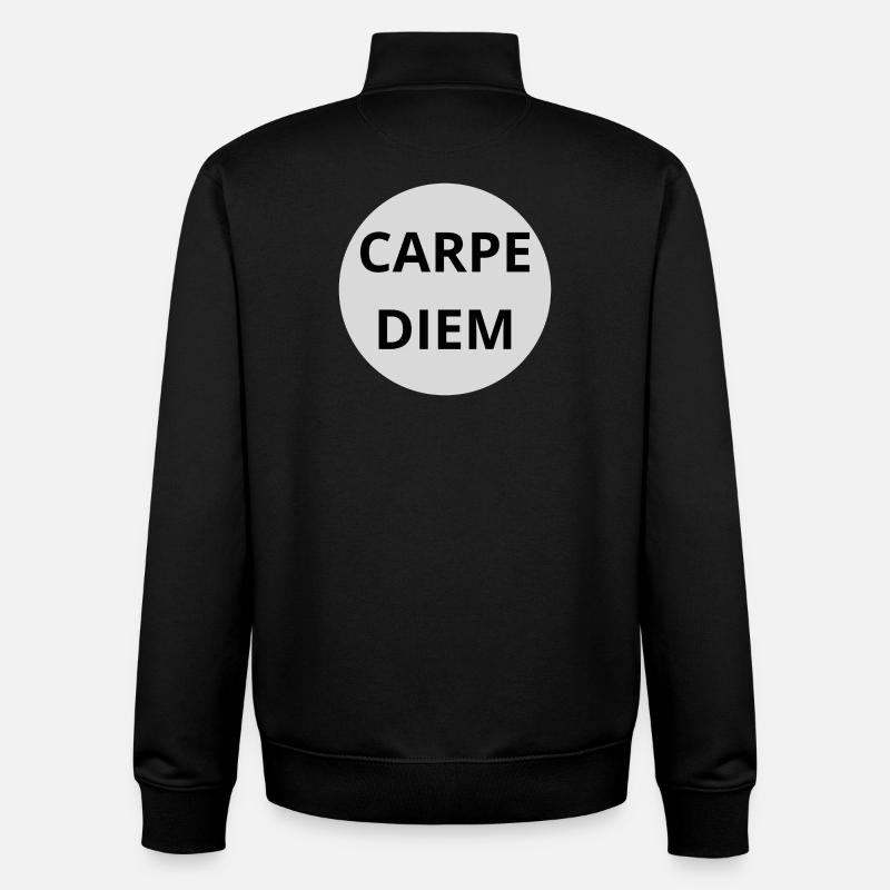 Carpe Diem - Sweat zippé unisexe en coton bio Stanley/Stella - noir