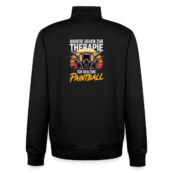  Andere Gehen Zur Therapie Ich Geh Zum Paintball - Unisex Organic Zip Sweatshirt von Stanley/Stella - Schwarz - Hinten - AI Model Male 185 light (185cm)