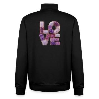 Patchwork Love Quiltlook Schriftzug - Unisex Organic Zip Sweatshirt von Stanley/Stella - Schwarz - Hinten - AI Model Male 185 light (185cm)