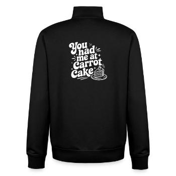You Had Me at Carrot Cake - Unisex Organic Zip Sweatshirt by Stanley/Stella - black - Back - AI Model Male 185 light (185cm)