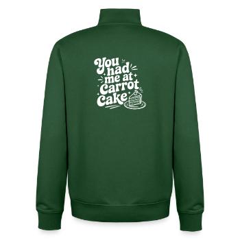 You Had Me at Carrot Cake - Unisex Organic Zip Sweatshirt by Stanley/Stella - bottle green - Back - AI Model Male 185 dark (185cm)