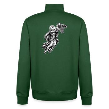 Slam Dunk Mary - Funny Basketball Meme - Unisex Organic Zip Sweatshirt by Stanley/Stella - bottle green - Back - AI Model Male 185 dark (185cm)