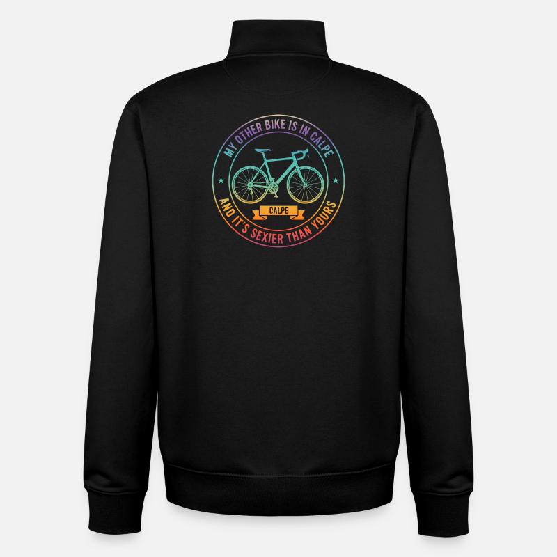 Tee de la rivalité vélo Calpe - Sweat zippé unisexe en coton bio Stanley/Stella - noir