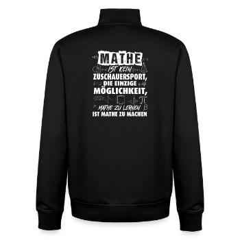 Maths: Doing instead of watching - Unisex Organic Zip Sweatshirt by Stanley/Stella - black - Back - AI Model Male 185 light (185cm)