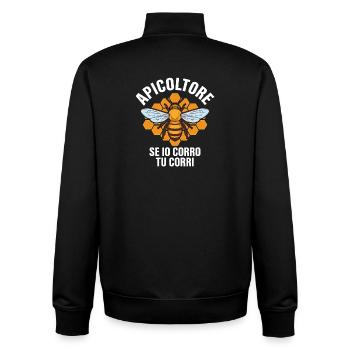 Citation drôle d’abeille apicultrice - Sweat zippé unisexe en coton bio Stanley/Stella - noir - Dos - AI Model Male 185 light (185cm)