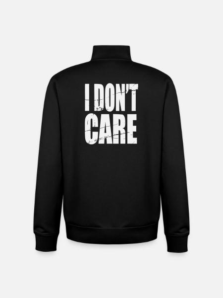 Don't Care Grunge Lettering - Unisex Organic Zip Sweatshirt by Stanley/Stella - black