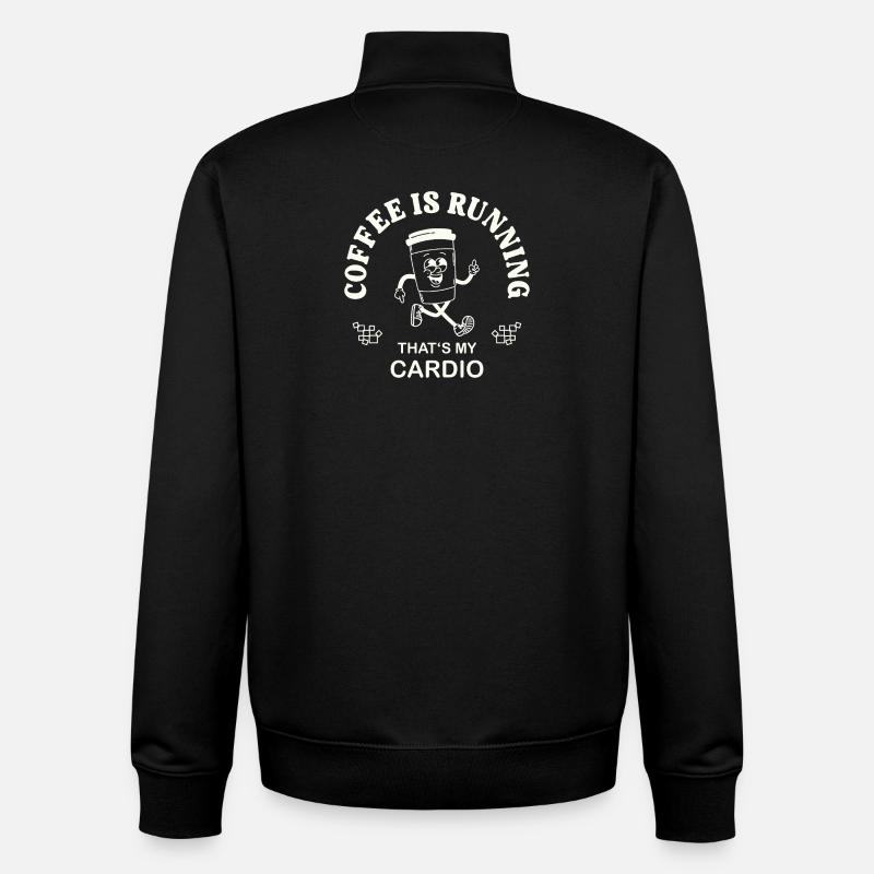 Coffee Is Running – Kaffeetrinker Spruch retro - Unisex Organic Zip Sweatshirt von Stanley/Stella - Schwarz