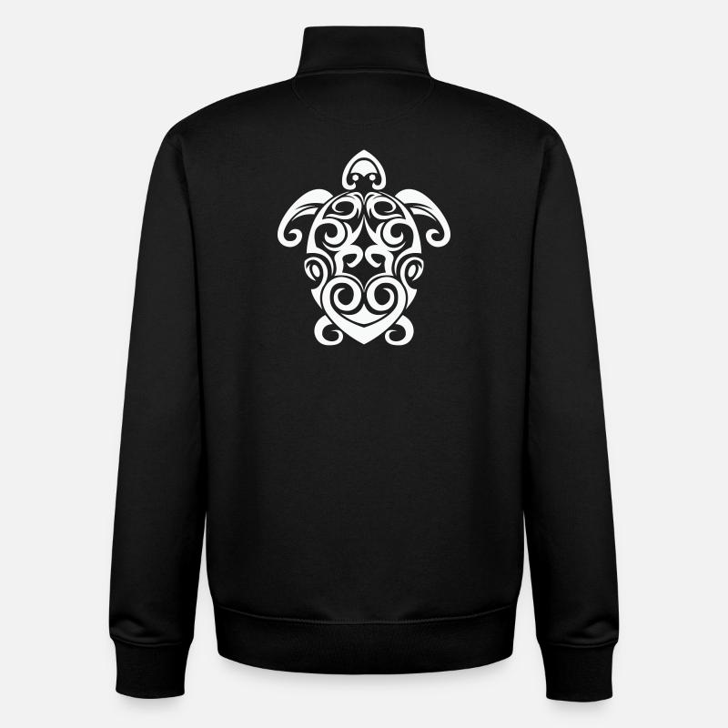 Tribal Schildkröte Spirale - Unisex Organic Zip Sweatshirt von Stanley/Stella - Schwarz
