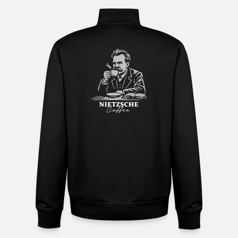 Nietzsche-Kaffeeporträt - Unisex Organic Zip Sweatshirt von Stanley/Stella - Schwarz