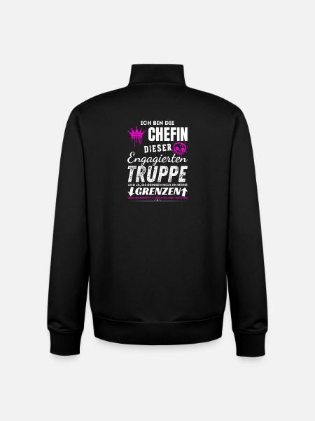 Chefin dieser Engagierten Truppe Chefin Geschenke - Unisex Organic Zip Sweatshirt by Stanley/Stella - black