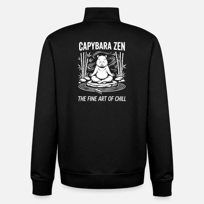 Capybara Zen Ruhe - Unisex Organic Zip Sweatshirt von Stanley/Stella - Schwarz