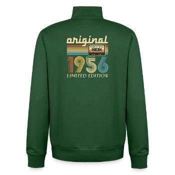 70th birthday, 70 years, original 1956 - Unisex Organic Zip Sweatshirt by Stanley/Stella - bottle green - Back - AI Model Male 185 dark (185cm)