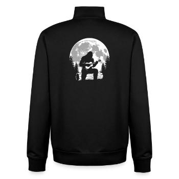 Bigfoot spielt Ukulele - Unisex Organic Zip Sweatshirt von Stanley/Stella - Schwarz - Hinten - AI Model Male 185 light (185cm)