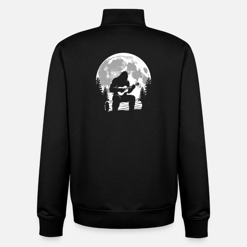 Bigfoot joue du ukulélé - Sweat zippé unisexe en coton bio Stanley/Stella - noir