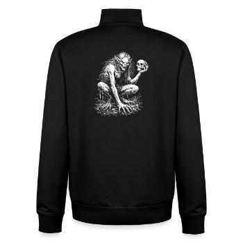 Striga – Slawischer Dämon | Dunkle Zeichnung - Unisex Organic Zip Sweatshirt von Stanley/Stella - Schwarz - Hinten - AI Model Male 185 light (185cm)
