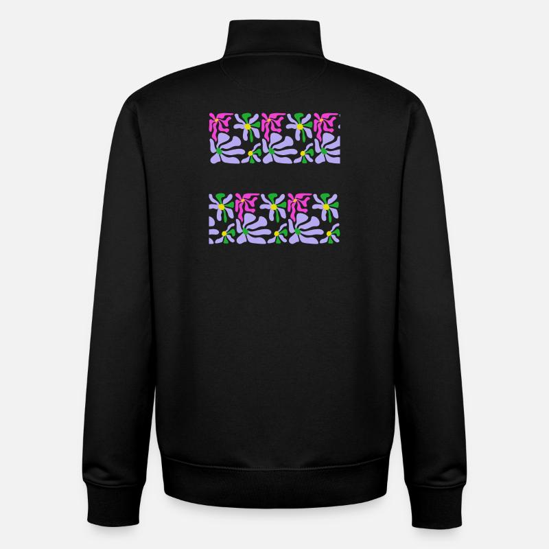 Abstrakte Kunst Blumen - Unisex Organic Zip Sweatshirt von Stanley/Stella - Schwarz