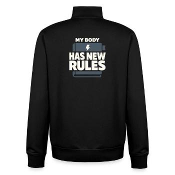 Perimenopause Humor Perimenopause - Unisex Organic Zip Sweatshirt von Stanley/Stella - Schwarz - Hinten - AI Model Male 185 light (185cm)