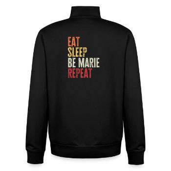 Iss, schlaf, sei Marie, wiederhole Retro-Name - Unisex Organic Zip Sweatshirt von Stanley/Stella - Schwarz - Hinten - AI Model Male 185 light (185cm)
