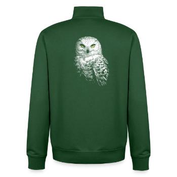 Snowy owl - Unisex Organic Zip Sweatshirt by Stanley/Stella - bottle green - Back - AI Model Male 185 dark (185cm)