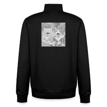 Lustiges Katzen design  - Unisex Organic Zip Sweatshirt von Stanley/Stella - Schwarz - Hinten - AI Model Male 185 light (185cm)