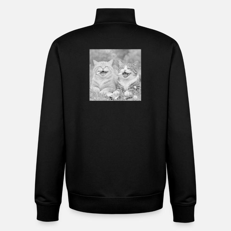 Drôle de design de chat - Sweat zippé unisexe en coton bio Stanley/Stella - noir