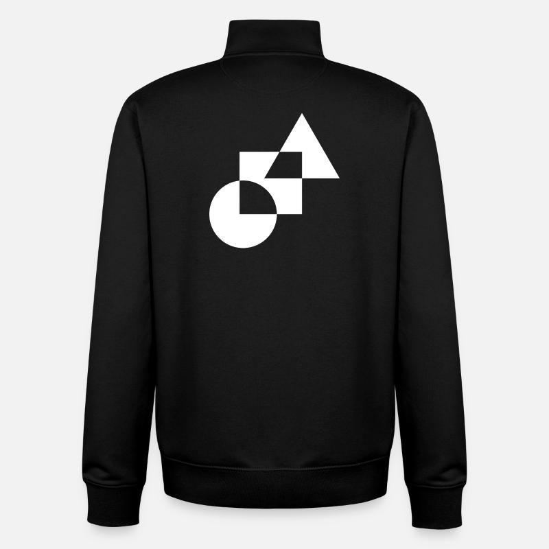 Monochrome Geometric Mosaic - Unisex Organic Zip Sweatshirt by Stanley/Stella - black