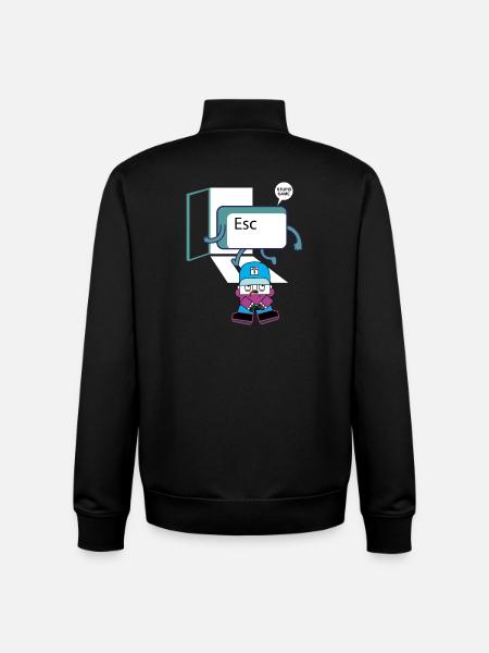Escape Key Hero Retro Gamer Keycap - Unisex Organic Zip Sweatshirt by Stanley/Stella - black