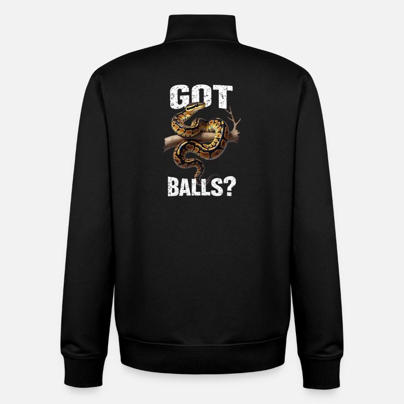 Königspython Schlangen Liebhaber Terrarium Python - Unisex Organic Zip Sweatshirt von Stanley/Stella - Schwarz