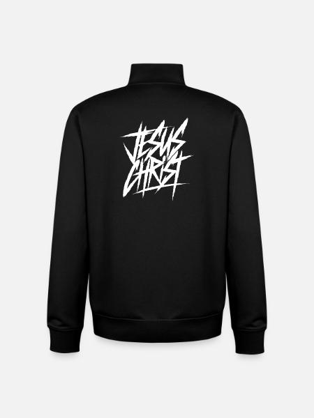 Graffiti Lettering Jesus Christ - Unisex Organic Zip Sweatshirt by Stanley/Stella - black