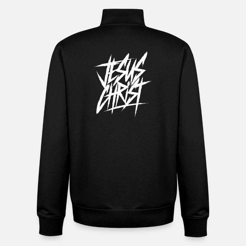 Graffiti Lettering Jesus Christ - Unisex Organic Zip Sweatshirt by Stanley/Stella - black