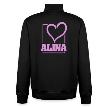 Geschenk für Alina - Unisex Organic Zip Sweatshirt von Stanley/Stella - Schwarz - Hinten - AI Model Male 185 light (185cm)