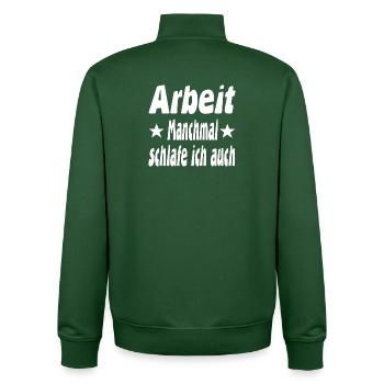 Arbeit - Unisex Organic Zip Sweatshirt von Stanley/Stella - Flaschengrün - Hinten - AI Model Male 185 dark (185cm)