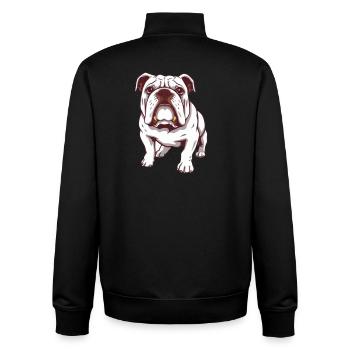 Bulldogge amerikanische Bulldogge Bulldoggen  - Unisex Organic Zip Sweatshirt von Stanley/Stella - Schwarz - Hinten - AI Model Male 185 light (185cm)