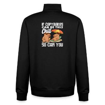 Chill Capybara So Can You Capybaras Cute - Unisex Organic Zip Sweatshirt by Stanley/Stella - black - Back - AI Model Male 185 light (185cm)