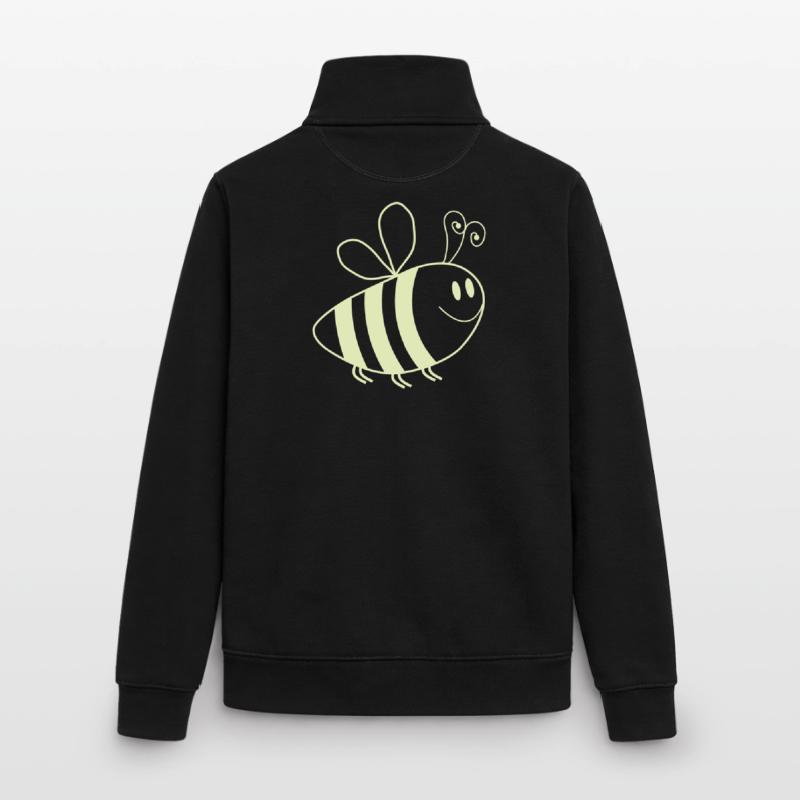Lächelnde Bienchen Muster Unisex Organic Zip Sweatshirt von Stanley/Stella
