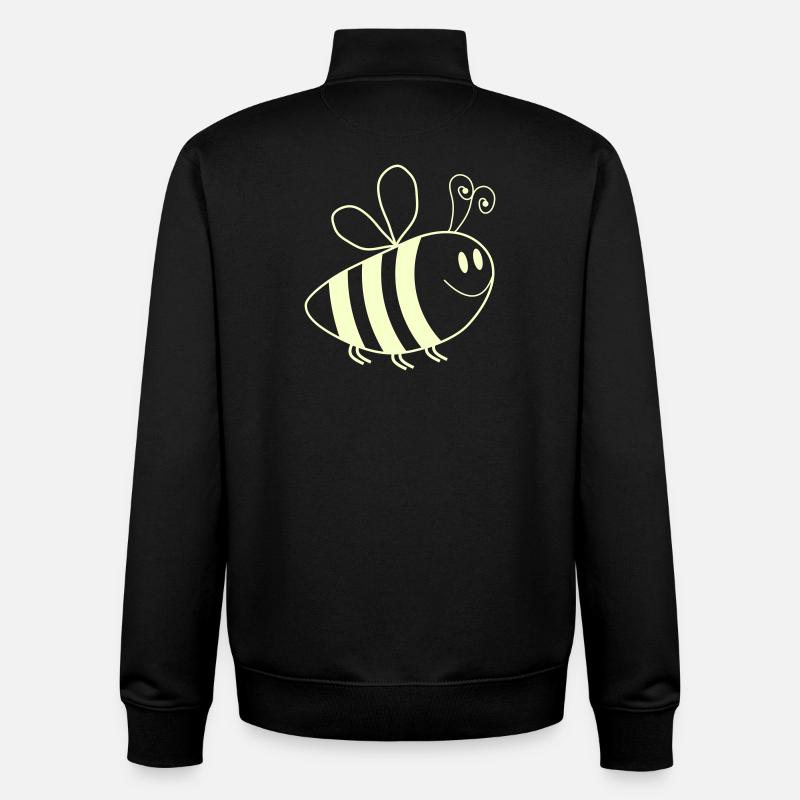 Lächelnde Bienchen Muster - Unisex Organic Zip Sweatshirt von Stanley/Stella - Schwarz