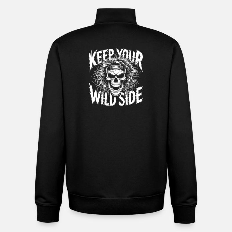 Keep Your Wild Side Skull - Unisex Organic Zip Sweatshirt von Stanley/Stella - Schwarz