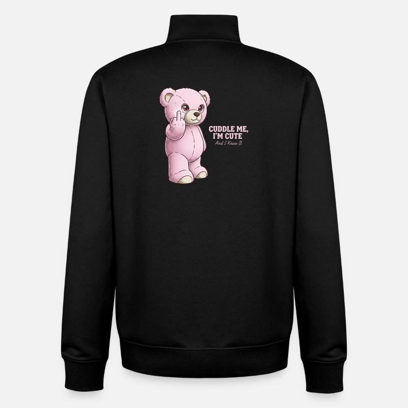 Pink Bär - Unisex Organic Zip Sweatshirt von Stanley/Stella - Schwarz