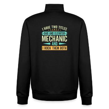Elevator Mechanic - Dad And Elevator Mechanic - Unisex Organic Zip Sweatshirt by Stanley/Stella - black - Back - AI Model Male 185 light (185cm)