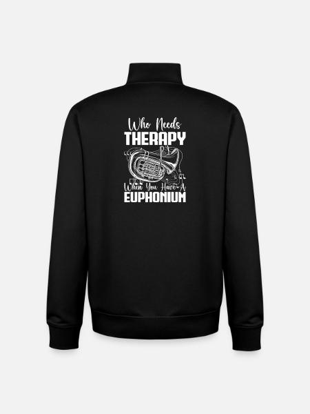Barytonspiller, der har brug for terapi, når du har - Stanley/Stella unisex sweatshirt med lynlås i økologisk - sort