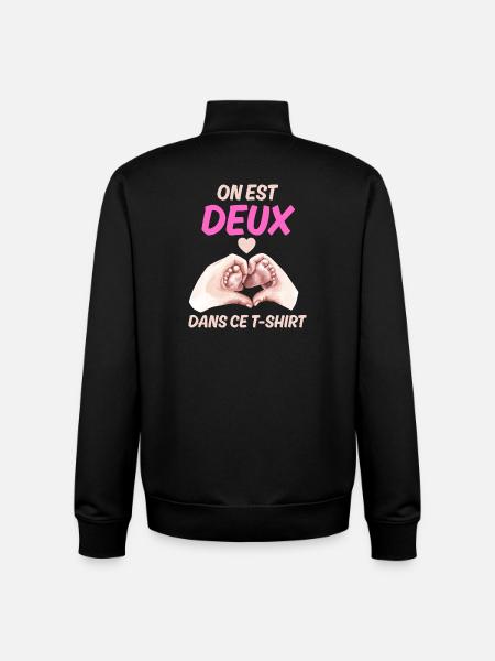 Annonce Bébé Message Amour Grossesse - Sweat zippé unisexe en coton bio Stanley/Stella - noir
