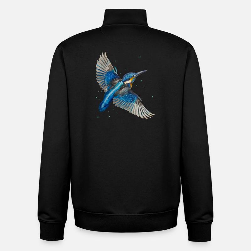 Eisvogel im Flug - Unisex Organic Zip Sweatshirt von Stanley/Stella - Schwarz