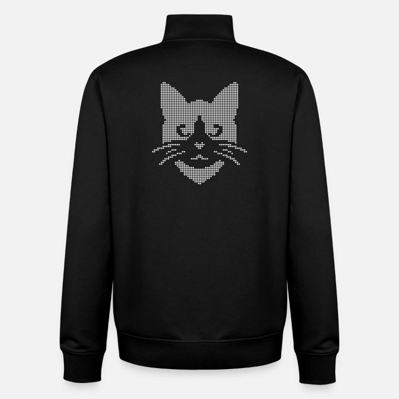 Halbton-Katzengesicht - Unisex Organic Zip Sweatshirt von Stanley/Stella - Schwarz