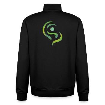 yoga_design_1 - Unisex Organic Zip Sweatshirt by Stanley/Stella - black - Back - AI Model Male 185 light (185cm)