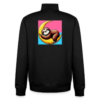 La paresse dort sur la Lune - Sweat zippé unisexe en coton bio Stanley/Stella - noir - Dos - AI Model Male 185 light (185cm)